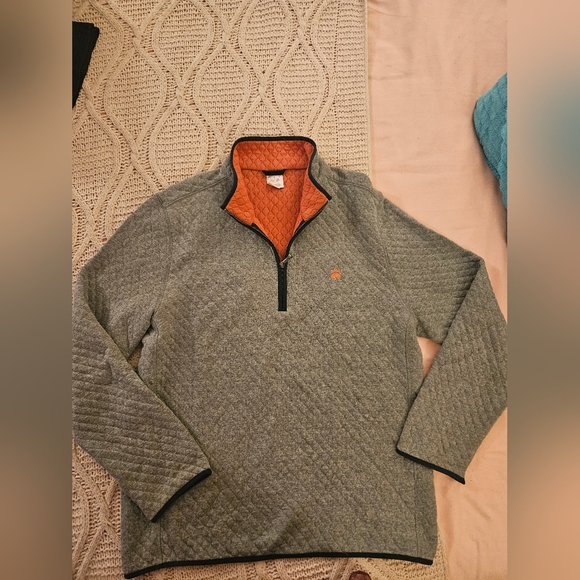 Brooks Brothers Other - Brooks Brothers Men’s Quarter Zip Quilted Sweater Blue Orange Pullover Sz Large